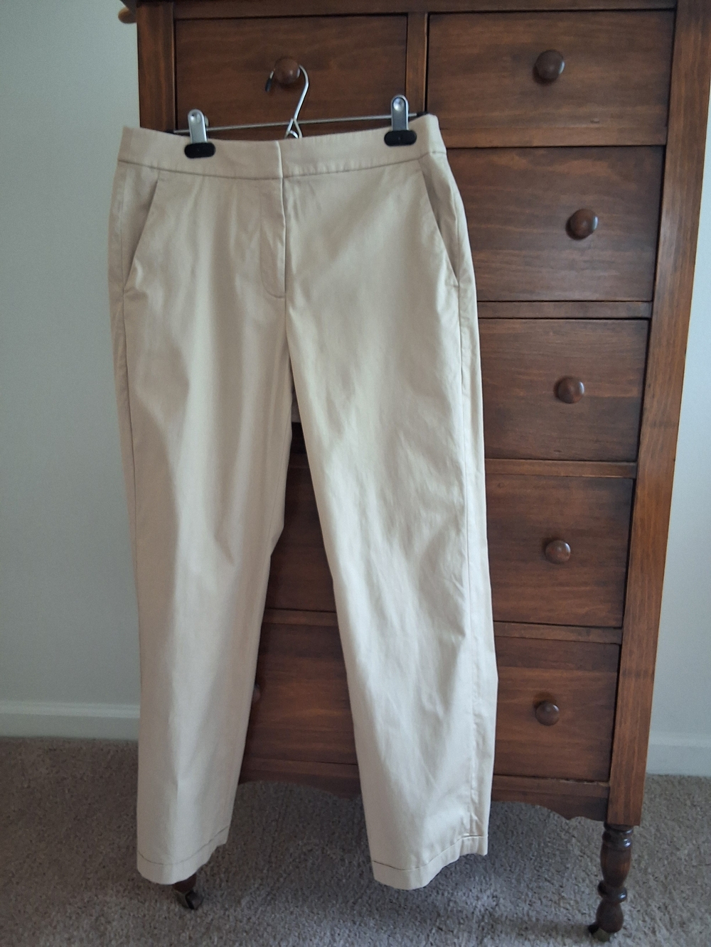 J. Crew Straight Leg Cotton-Elastane Pants Tan Size 8